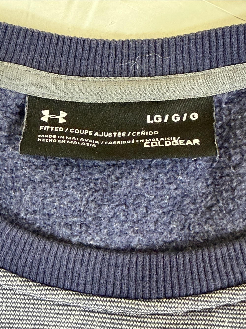 Under Armour Men's Blue‎ Heather Crewneck Sweatshirt with Dark Trim - Picture 4 of 8
